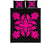 Hawaiian Quilt Bed Set Royal Pattern - Black And Pink - B2 Style - Polynesian Pride