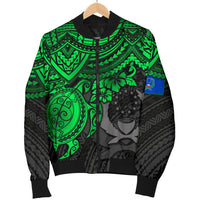 Pohnpei Polynesian Bomber Jacket (Men) - Polynesian Green Turtle - Polynesian Pride