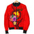 Papua New Guinea Polynesian Men's Bomber Jacket - Floral With Seal Red - Polynesian Pride