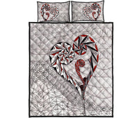 New Zealand Quilt Bed Set, Koru Aroha Maori Quilt And Pillow Cover Beige - Polynesian Pride