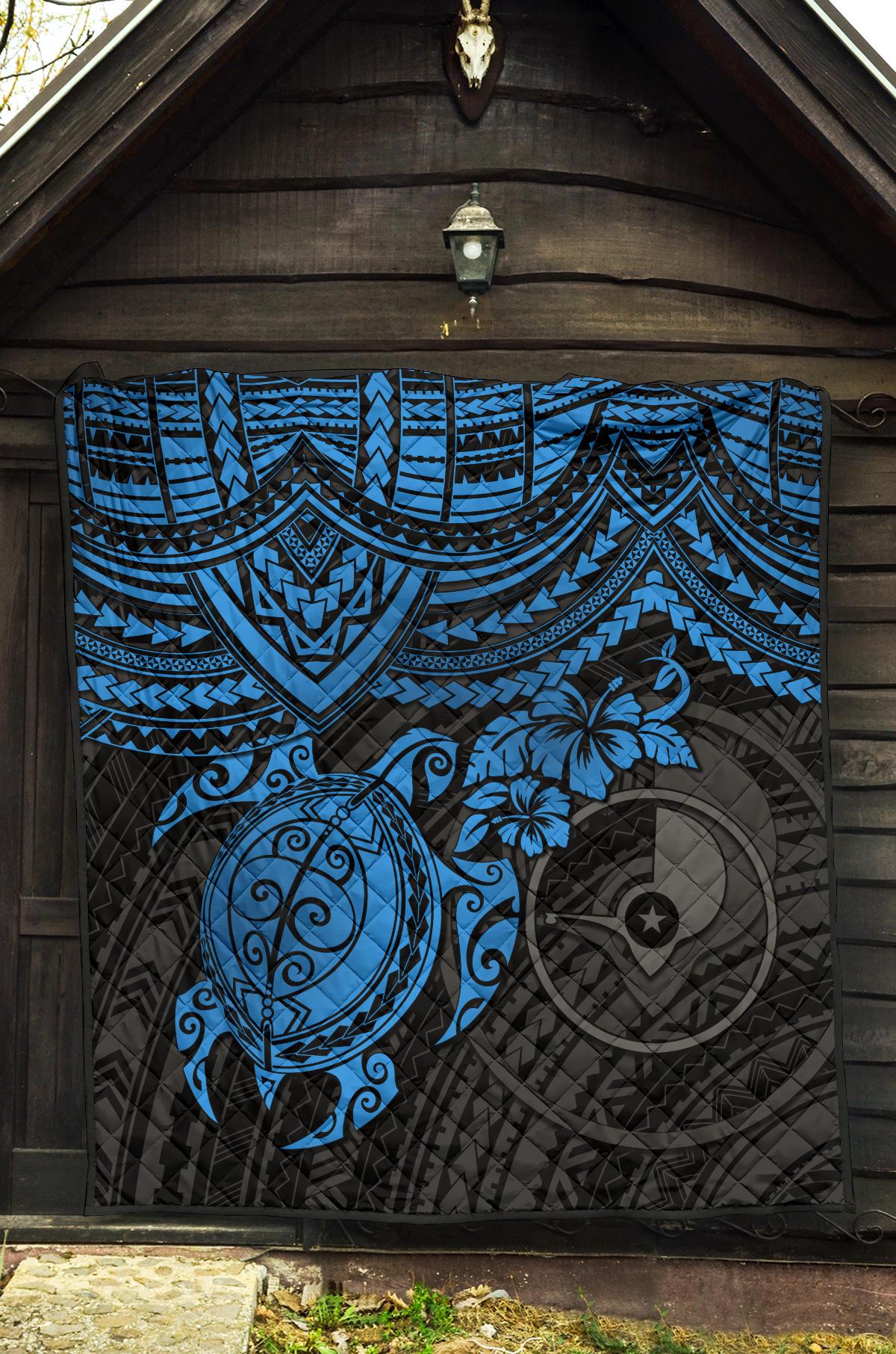 Yap Polynesian Premium Quilt - Blue Turtle - Polynesian Pride