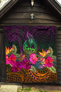 Guam Polynesian Premium Quilt - Summer Hibiscus - Polynesian Pride
