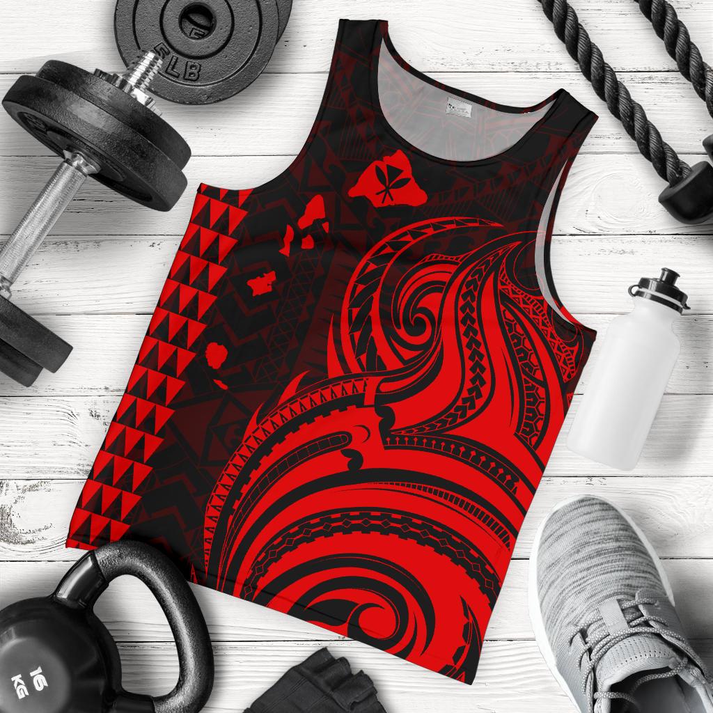 Kanaka Maoli Map Polynesian Tank Top Red - Polynesian Pride