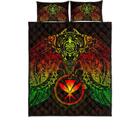 Quilt Polynesian Hawaii Bed Set - Reggae Kanaka Maoli Turtle Manta Ray - Polynesian Pride