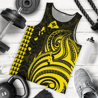 Kanaka Maoli Map Polynesian Tank Top Yellow - Polynesian Pride
