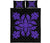 Hawaiian Quilt Bed Set Royal Pattern - Black And Purple - B2 Style - Polynesian Pride