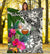 Pohnpei Premium Blanket White - Turtle Plumeria Banana Leaf - Polynesian Pride
