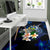 Solomon Islands Polynesian Area Rug - Turtle With Plumeria Flowers - Polynesian Pride
