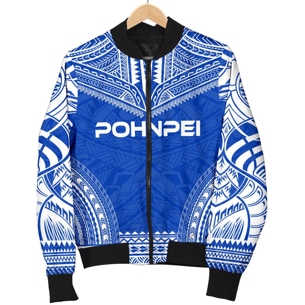 Pohnpei Flag Polynesian Chief Men's Bomber Jacket - Polynesian Pride