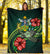 Solomon Islands Polynesian Premium Blanket - Green Turtle Hibiscus - Polynesian Pride