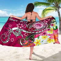FSM Custom Personalised Sarong - Turtle Plumeria (PINK) - Polynesian Pride