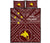 Papua New Guinea Quilt Bed Set - Flag With Polynesian Patterns (Red) - Polynesian Pride
