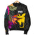 Papua New Guinea Men's Bomber Jacket - Hibiscus Polynesian Pattern - Polynesian Pride