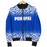 Pohnpei Men's Bomber Jacket - Fog Blue Style - Polynesian Pride