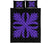 Hawaiian Royal Pattern Quilt Bed Set - Black And Purple - C3 Style - Polynesian Pride