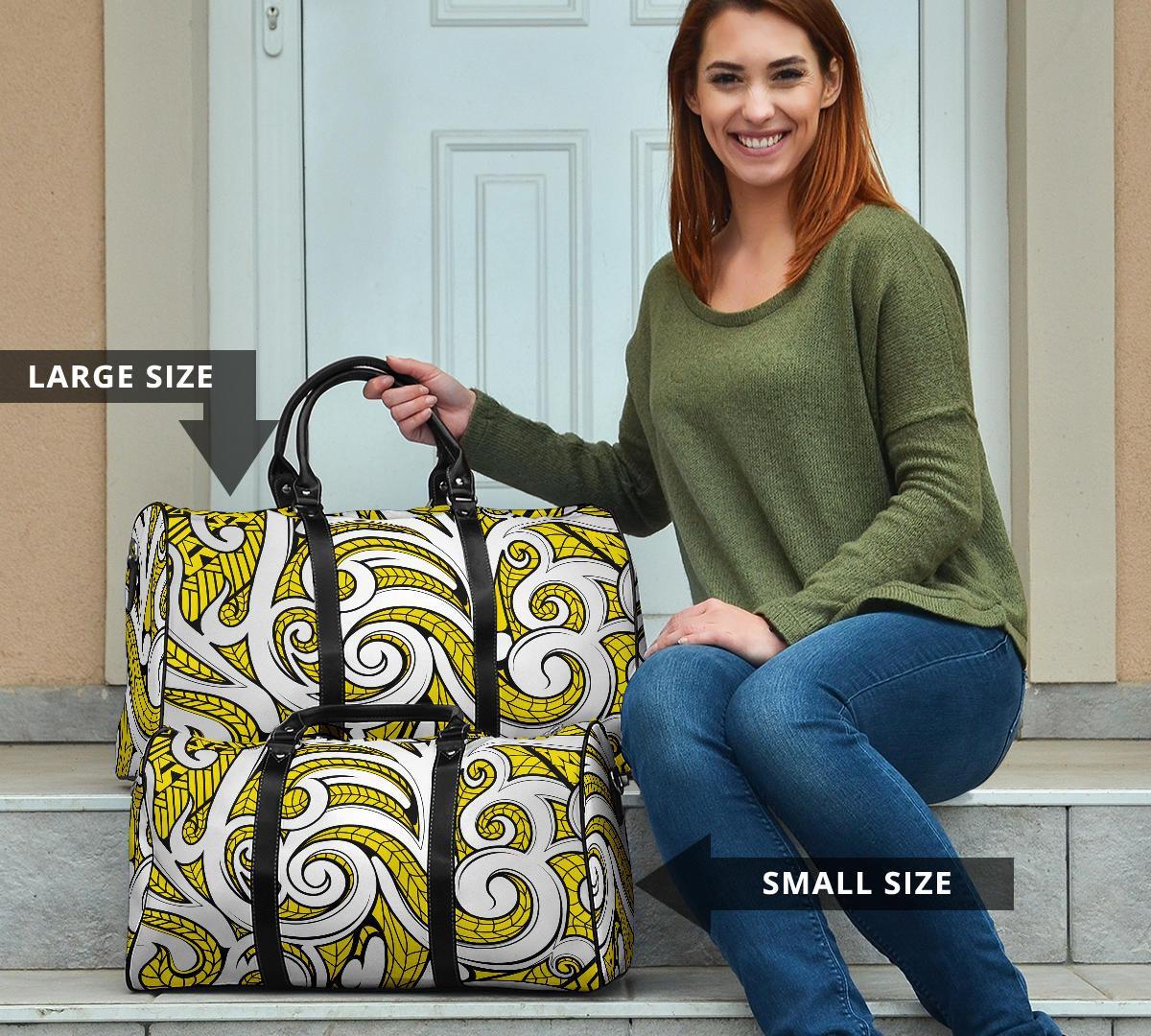 Polynesian Maori Ethnic Ornament Yellow Hawaii Travel Bag - Polynesian Pride