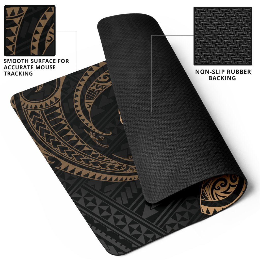 Tonga Polynesian Mouse Pad - Gold Tribal Wave - Polynesian Pride