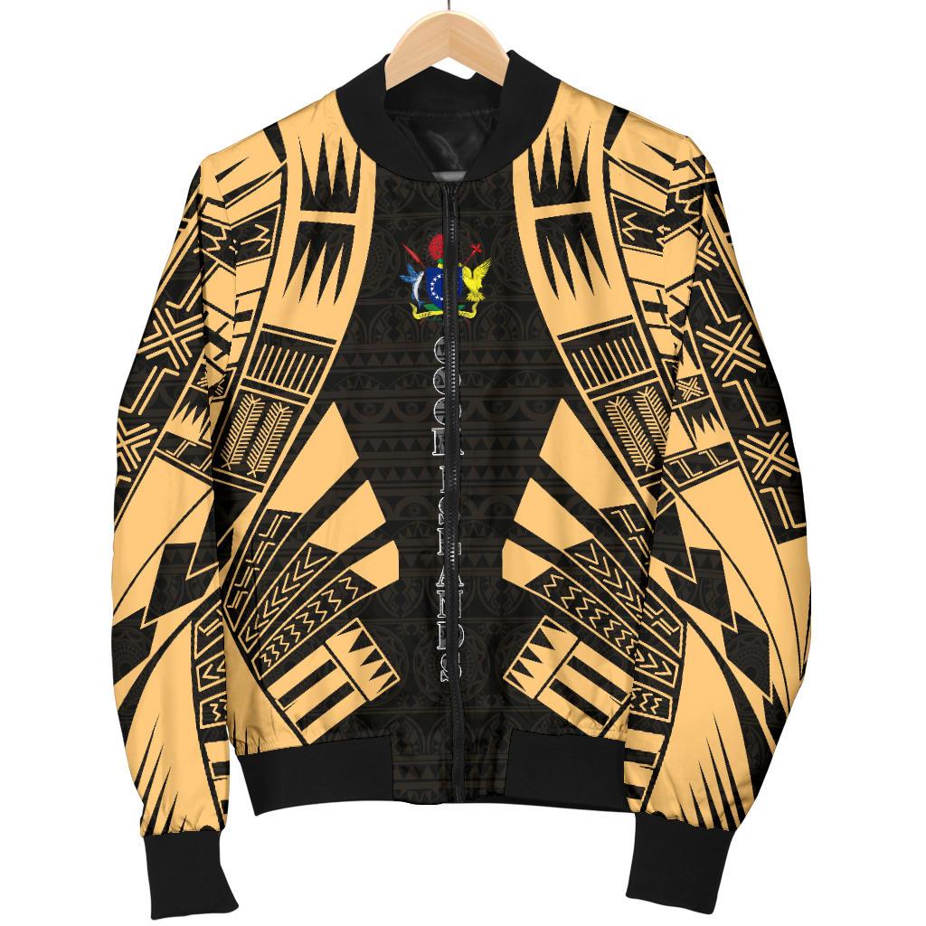 Cook Islands Men Bomber Jackets - Polynesian Tattoo Gold - Polynesian Pride