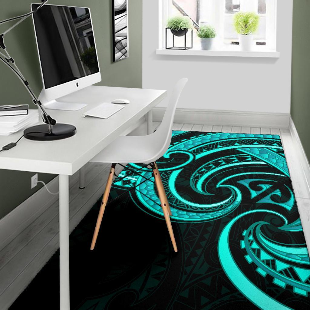New Zealand Maori Mangopare Area Rug Polynesian - Turquoise - Polynesian Pride