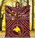 Papua New Guinea Premium Blanket - Flag With Polynesian Patterns (Red) - Polynesian Pride
