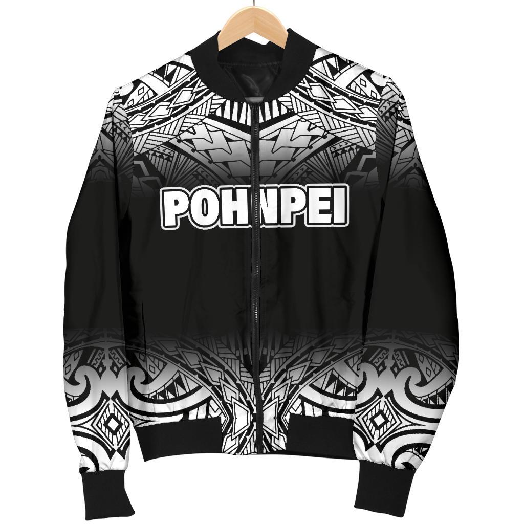 Pohnpei Men's Bomber Jacket - Black Fog Style - Polynesian Pride