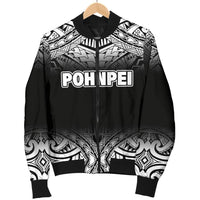 Pohnpei Men's Bomber Jacket - Black Fog Style - Polynesian Pride