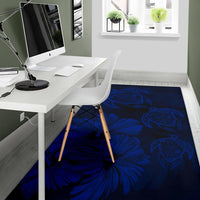 Hawaiian Map Hibiscus Flowers Vintage Polynesian Rug AH - Polynesian Pride