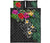 Kanaka Maoli (Hawaiian) Polynesian Quilt Bed Set - Hibiscus Turtle Tattoo Gray Black - Polynesian Pride