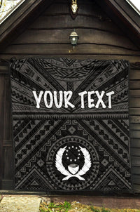 Pohnpei Personalised Premium Quilt - Pohnpei Seal With Polynesian Tattoo Style ( Black) - Polynesian Pride