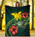 Papua New Guinea Polynesian Premium Blanket - Green Turtle Hibiscus - Polynesian Pride