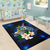 Solomon Islands Polynesian Area Rug - Turtle With Plumeria Flowers - Polynesian Pride