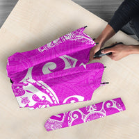 Guam Umbrella Turtle Coat of Arms Polynesian Pattern White Pink - Polynesian Pride