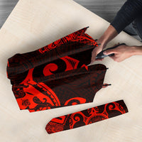 Guam Umbrella Turtle Coat of Arms Polynesian Pattern Red Umbrella One Size Red - Polynesian Pride