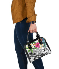 YAP Polynesian Shoulder Handbag - Summer Plumeria (White) - Polynesian Pride