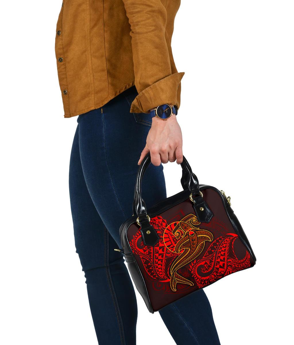 Tahiti Shoulder Handbag - Red Shark Polynesian Tattoo - Polynesian Pride