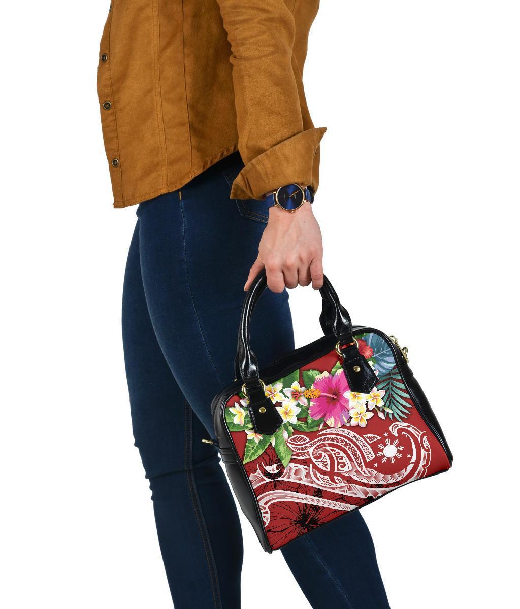 The Philippines Shoulder Handbag - Summer Plumeria (Red) - Polynesian Pride