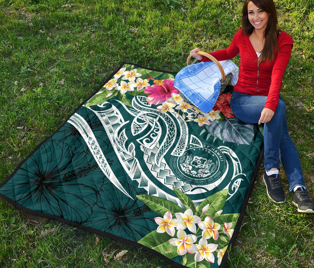 Polynesian Hawaii Premium Quilt - Summer Plumeria - Polynesian Pride