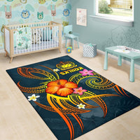 Polynesian Hawaii Area Rug - Legend of Samoa (Blue) - Polynesian Pride