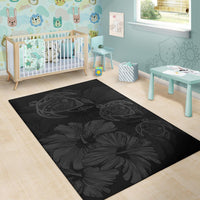 Hawaiian Map Hibiscus Flowers Vintage Polynesian Rug AH - Polynesian Pride