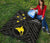 Papua New Guinea Premium Quilt - Flag With Polynesian Patterns (Black) - Polynesian Pride