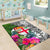 Fiji Area Rug White - Turtle Plumeria Banana Leaf - Polynesian Pride