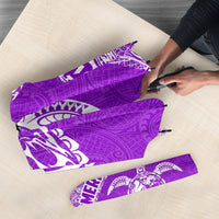 American Samoa Umbrella Turtle Mermaid Polynesian Pattern White Violet - Polynesian Pride