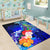 Samoa Area Rug - Humpback Whale with Tropical Flowers (Blue) - Polynesian Pride