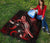 Marshall Islands Polynesian Premium Quilt - Turtle With Blooming Hibiscus Red - Polynesian Pride