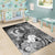 Vanuatu Area Rug - Humpback Whale with Tropical Flowers (White) - Polynesian Pride