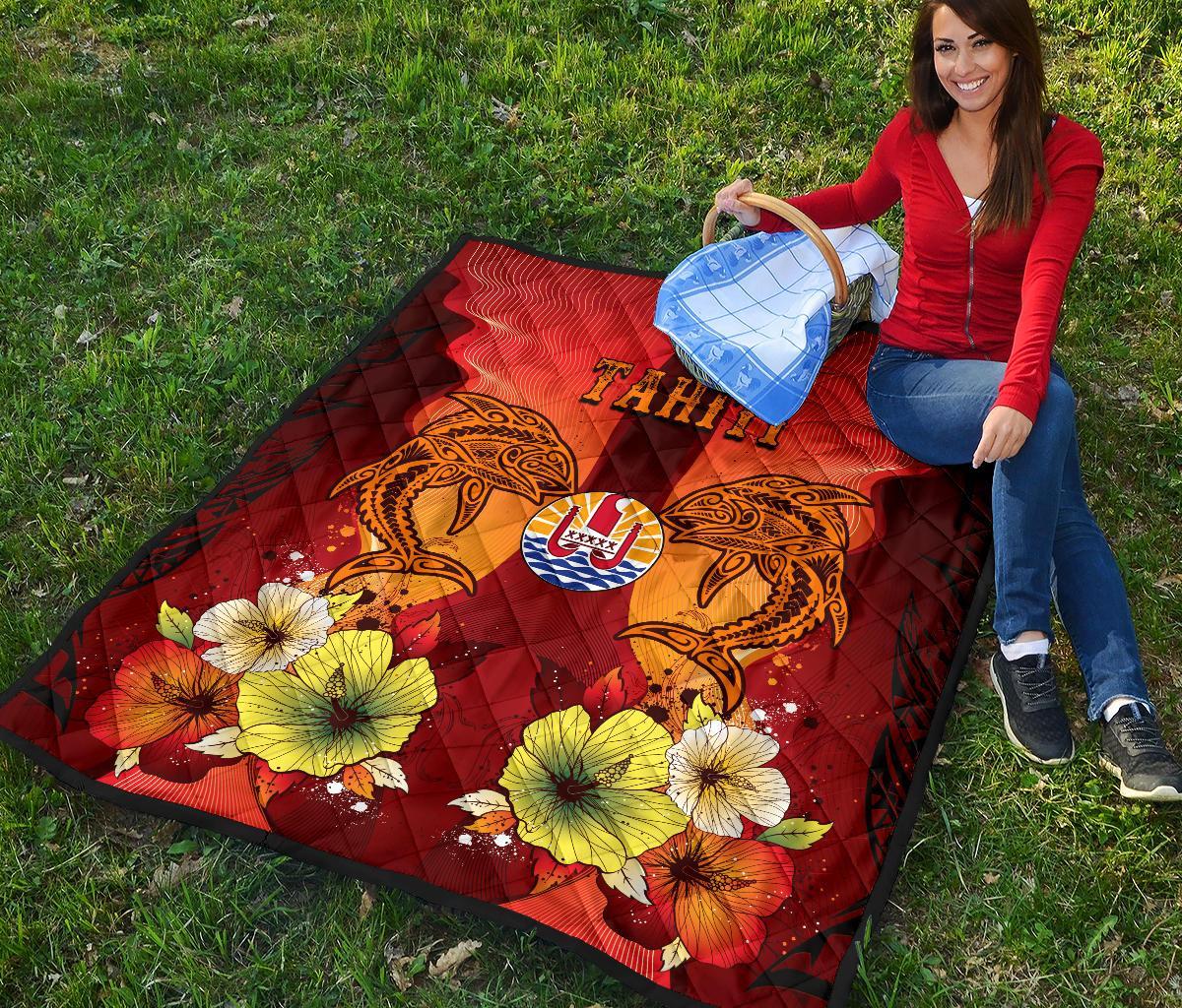 Tahiti Premium Quilt - Tribal Tuna Fish - Polynesian Pride