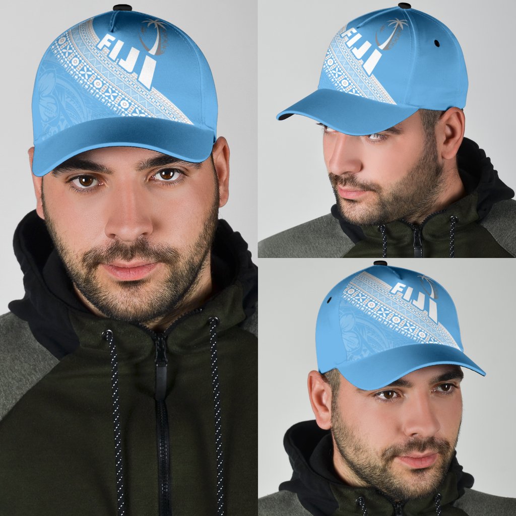 Fiji Tapa Rugby Hat version Style You Win - Blue - Polynesian Pride