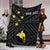 Papua New Guinea Personalised Premium Blanket - Flag With Polynesian Patterns (Black) - Polynesian Pride