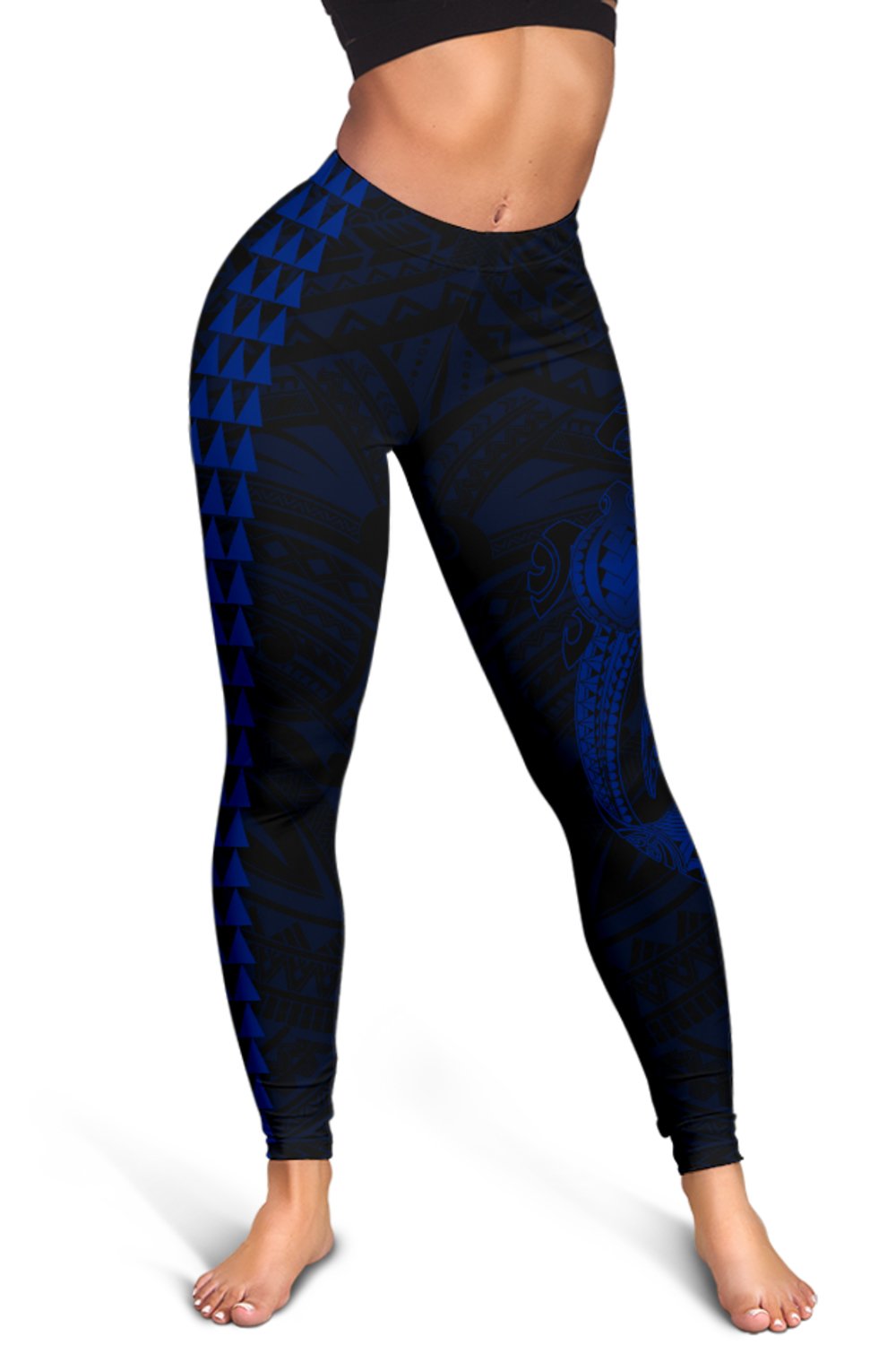 Hawaii Turtle Shark Polynesian Leggings - Blue - Polynesian Pride