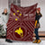 Papua New Guinea Personalised Premium Blanket - Flag With Polynesian Patterns (Red) - Polynesian Pride